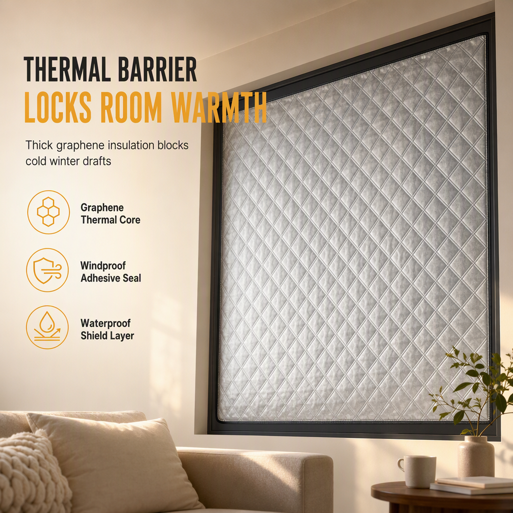 🎁Black Friday Sale - Limited time 49% OFF💥🏠Graphene Thermal Insulated Window Curtain for Winter Windproofing