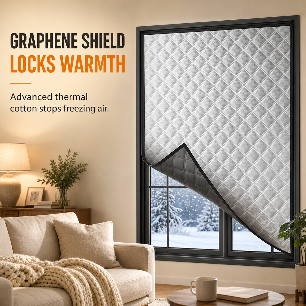 🎁Black Friday Sale - Limited time 49% OFF💥🏠Graphene Thermal Insulated Window Curtain for Winter Windproofing