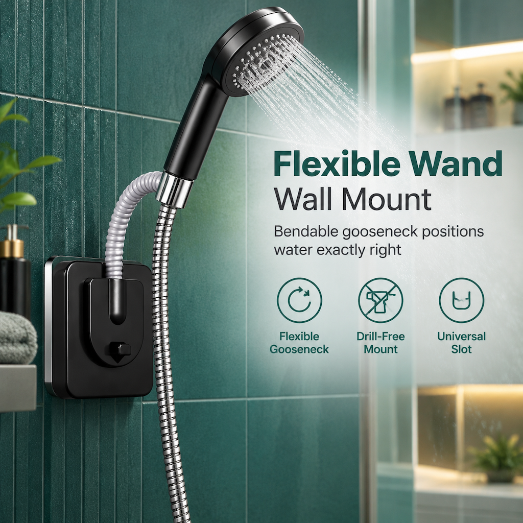 🎁Black Friday Sale - Limited time 49% OFF💥Universal Adjustable Holder No Drill Wall Mount Bathroom Showerhead Bracket