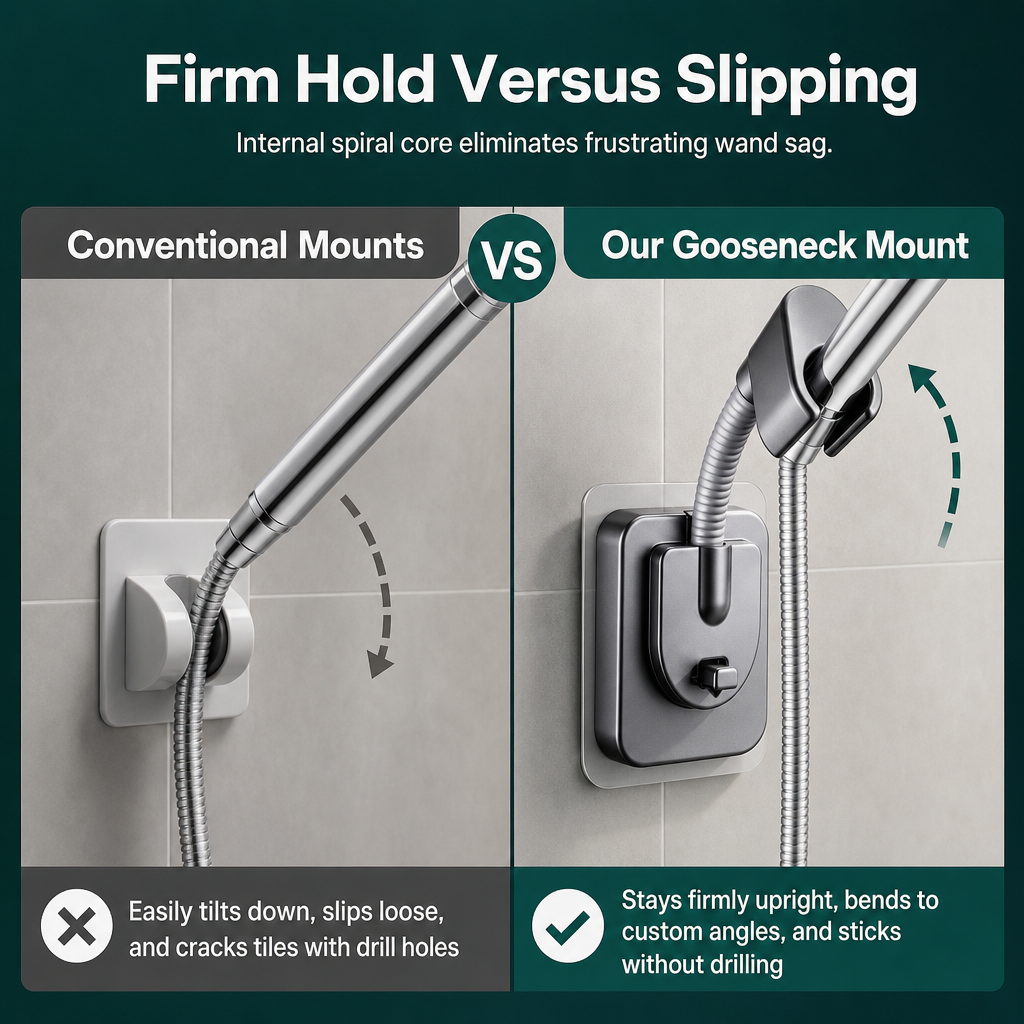 🎁Black Friday Sale - Limited time 49% OFF💥Universal Adjustable Holder No Drill Wall Mount Bathroom Showerhead Bracket
