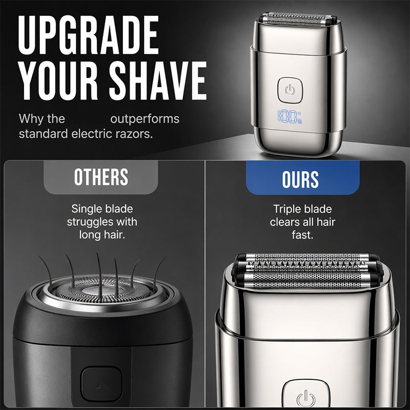 🎁 49% Off for a Limited Time 💥 Portable 3-Blade Electric Shaver for Men
