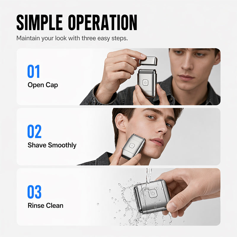 🎁 49% Off for a Limited Time 💥 Portable 3-Blade Electric Shaver for Men