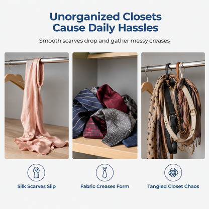 5 Pack Non-Slip Dipped Ring Scarf Hangers Multifunctional Household Organizers for Scarves Ties Belts and Towels
