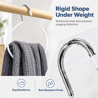 5 Pack Non-Slip Dipped Ring Scarf Hangers Multifunctional Household Organizers for Scarves Ties Belts and Towels