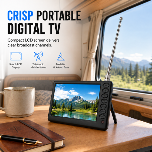 🖤 Black Friday Sale – Up to 50% OFF!📺5-Inch Rechargeable Portable Digital TV – A Handy Little Screen for Home & Campervan