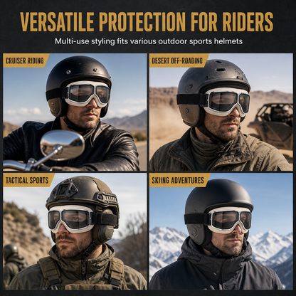 📢📢50% OFF !! ⏰Retro Motorcycle Goggles Vintage Windproof Riding Glasses for Cruiser Helmet and Off-Road Dirt Bike