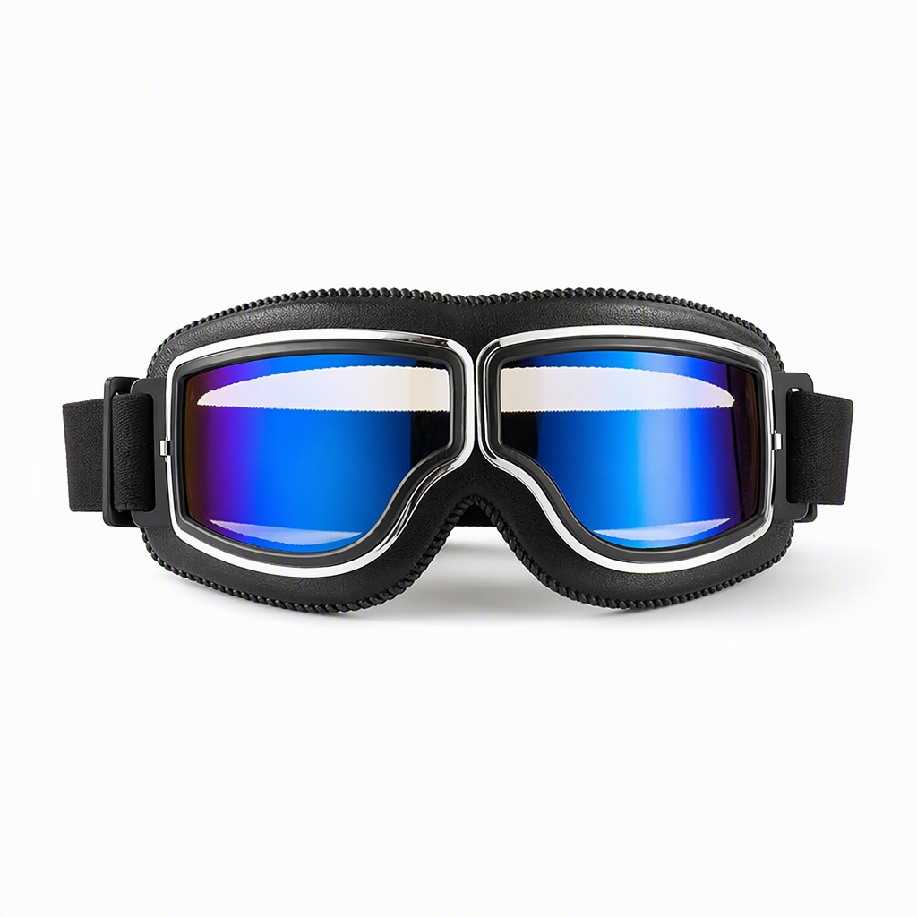 📢📢50% OFF !! ⏰Retro Motorcycle Goggles Vintage Windproof Riding Glasses for Cruiser Helmet and Off-Road Dirt Bike