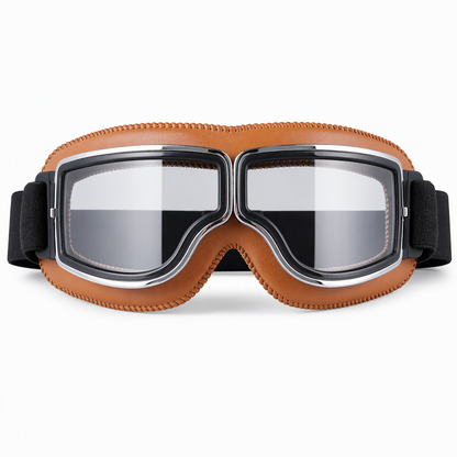 📢📢50% OFF !! ⏰Retro Motorcycle Goggles Vintage Windproof Riding Glasses for Cruiser Helmet and Off-Road Dirt Bike