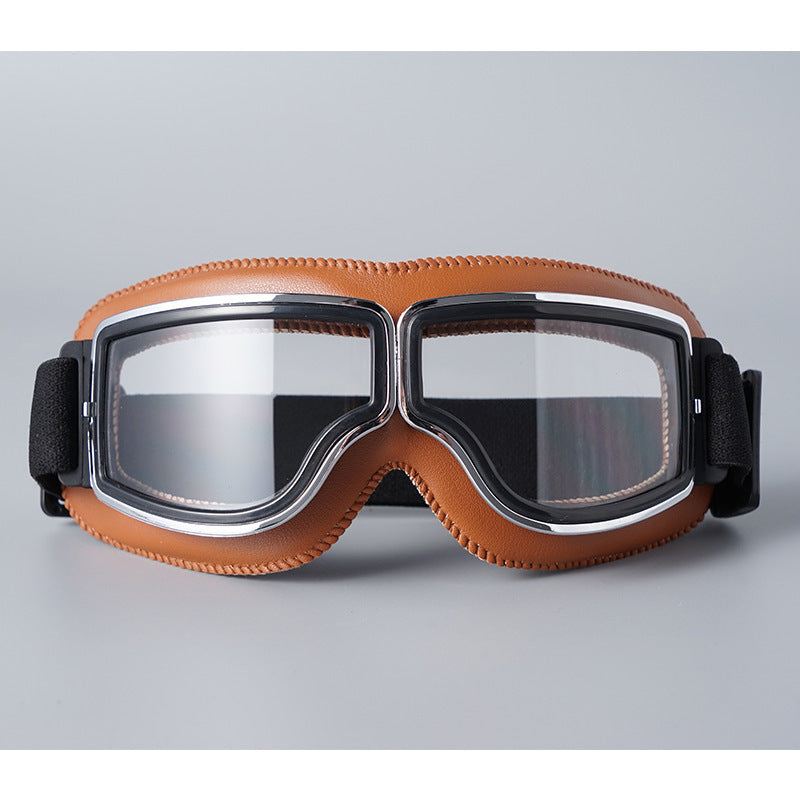 📢📢50% OFF !! ⏰Retro Motorcycle Goggles Vintage Windproof Riding Glasses for Cruiser Helmet and Off-Road Dirt Bike
