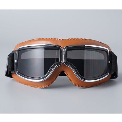📢📢50% OFF !! ⏰Retro Motorcycle Goggles Vintage Windproof Riding Glasses for Cruiser Helmet and Off-Road Dirt Bike