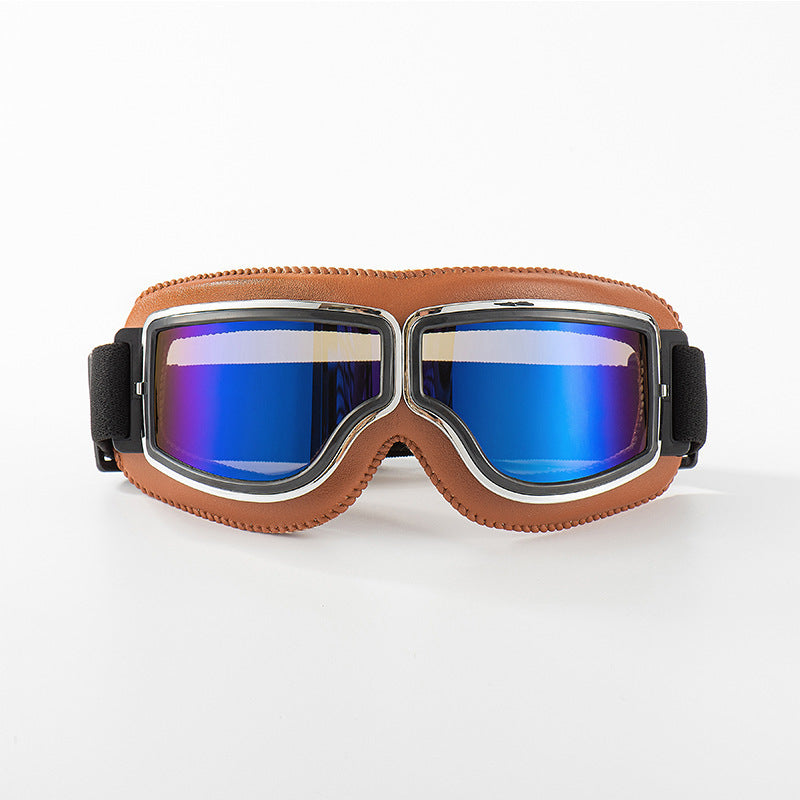 📢📢50% OFF !! ⏰Retro Motorcycle Goggles Vintage Windproof Riding Glasses for Cruiser Helmet and Off-Road Dirt Bike