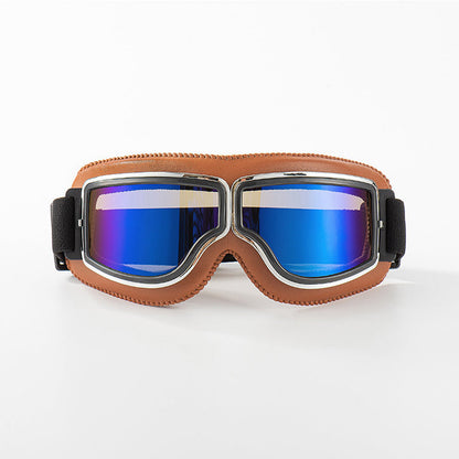 📢📢50% OFF !! ⏰Retro Motorcycle Goggles Vintage Windproof Riding Glasses for Cruiser Helmet and Off-Road Dirt Bike