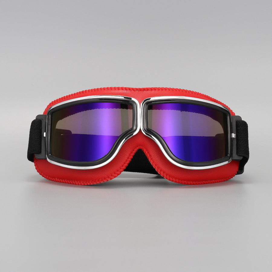 📢📢50% OFF !! ⏰Retro Motorcycle Goggles Vintage Windproof Riding Glasses for Cruiser Helmet and Off-Road Dirt Bike