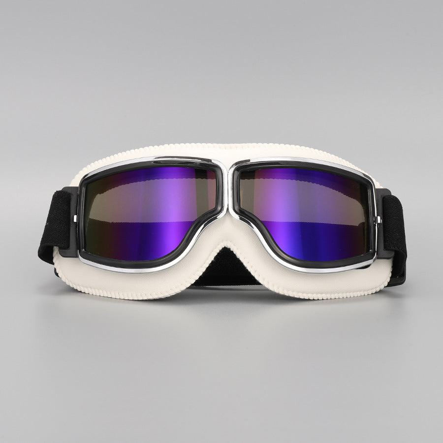 📢📢50% OFF !! ⏰Retro Motorcycle Goggles Vintage Windproof Riding Glasses for Cruiser Helmet and Off-Road Dirt Bike