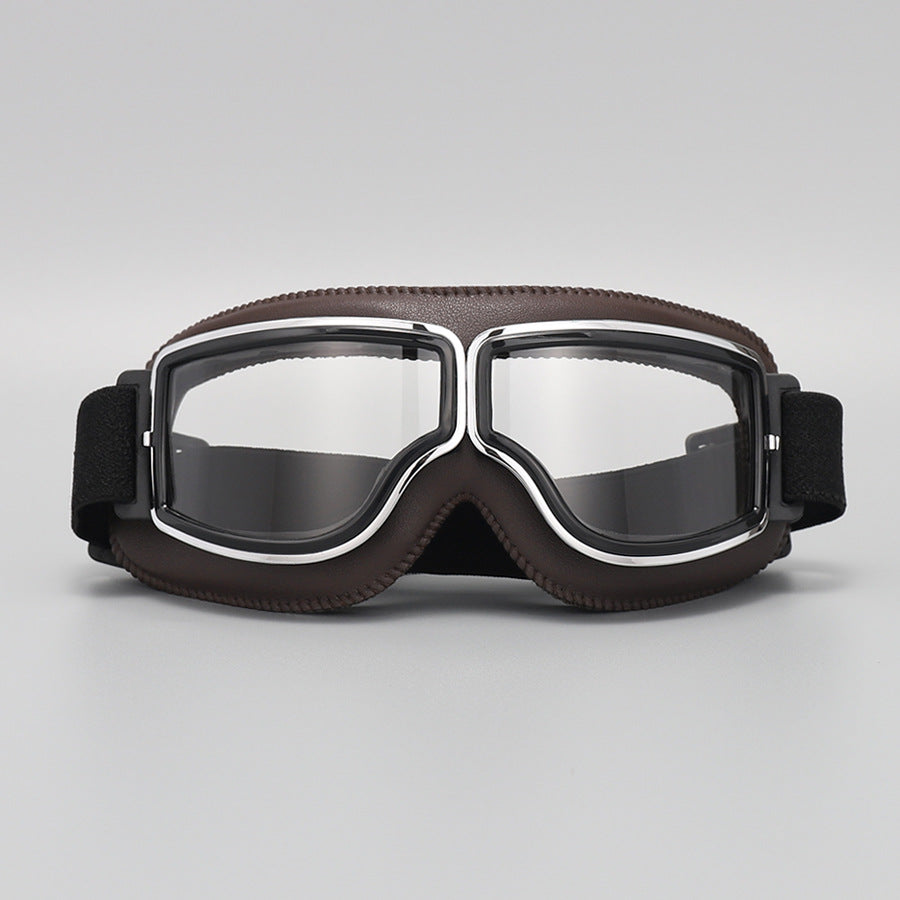 📢📢50% OFF !! ⏰Retro Motorcycle Goggles Vintage Windproof Riding Glasses for Cruiser Helmet and Off-Road Dirt Bike