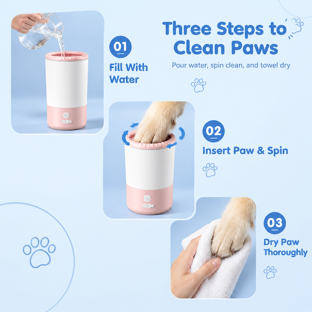 Automatic Electric Paw Cleaner for Dogs and Cats