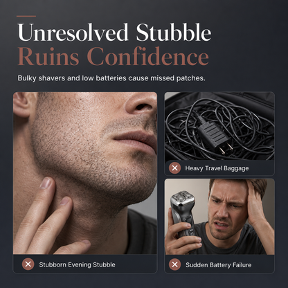 Shave Smooth On The Go Instantly! Pocket Dual-Head Electric Shaver