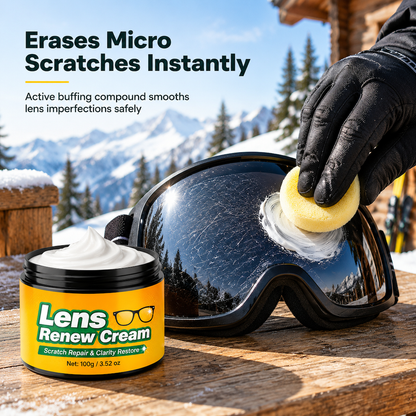Lens Scratch Repair Cream Set with Sponge for Glasses Goggles Face Shields and Helmet Visors