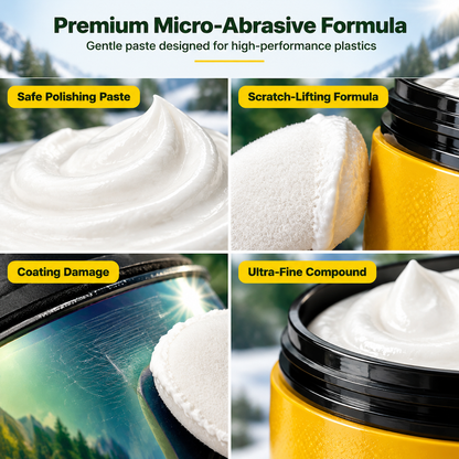 Lens Scratch Repair Cream Set with Sponge for Glasses Goggles Face Shields and Helmet Visors