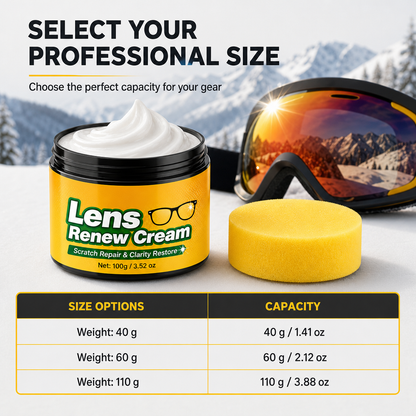 Lens Scratch Repair Cream Set with Sponge for Glasses Goggles Face Shields and Helmet Visors