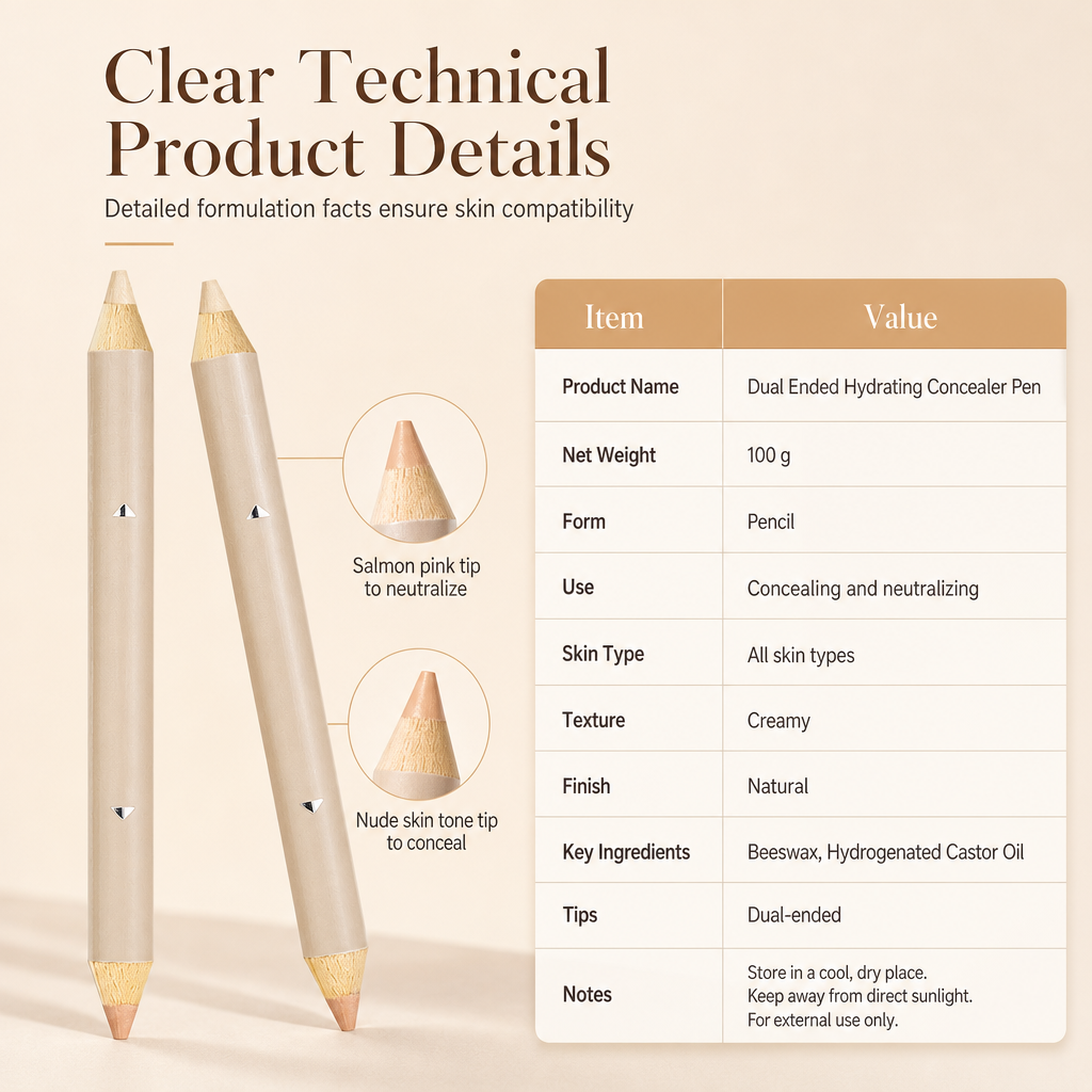 💄 Dual-Ended Cream Concealer Pencil – Smooth Application & Targeted Coverage