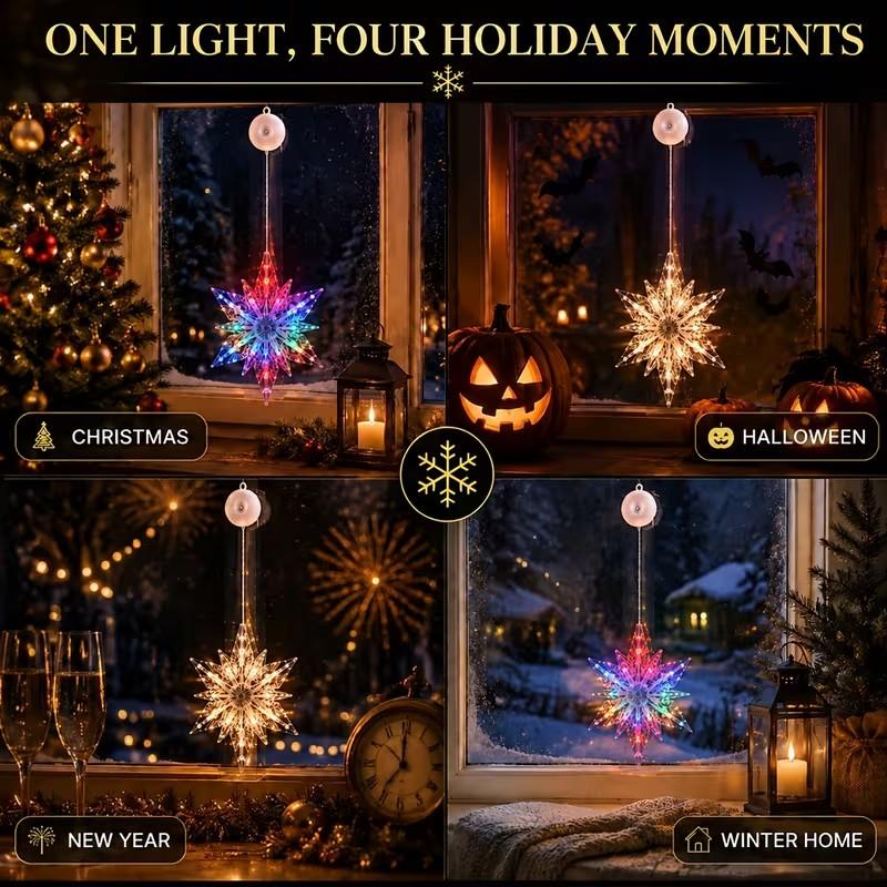 🎄 50% OFF! ✨ DIY Christmas Suction Window Lights – No drill, battery & reusable ✨