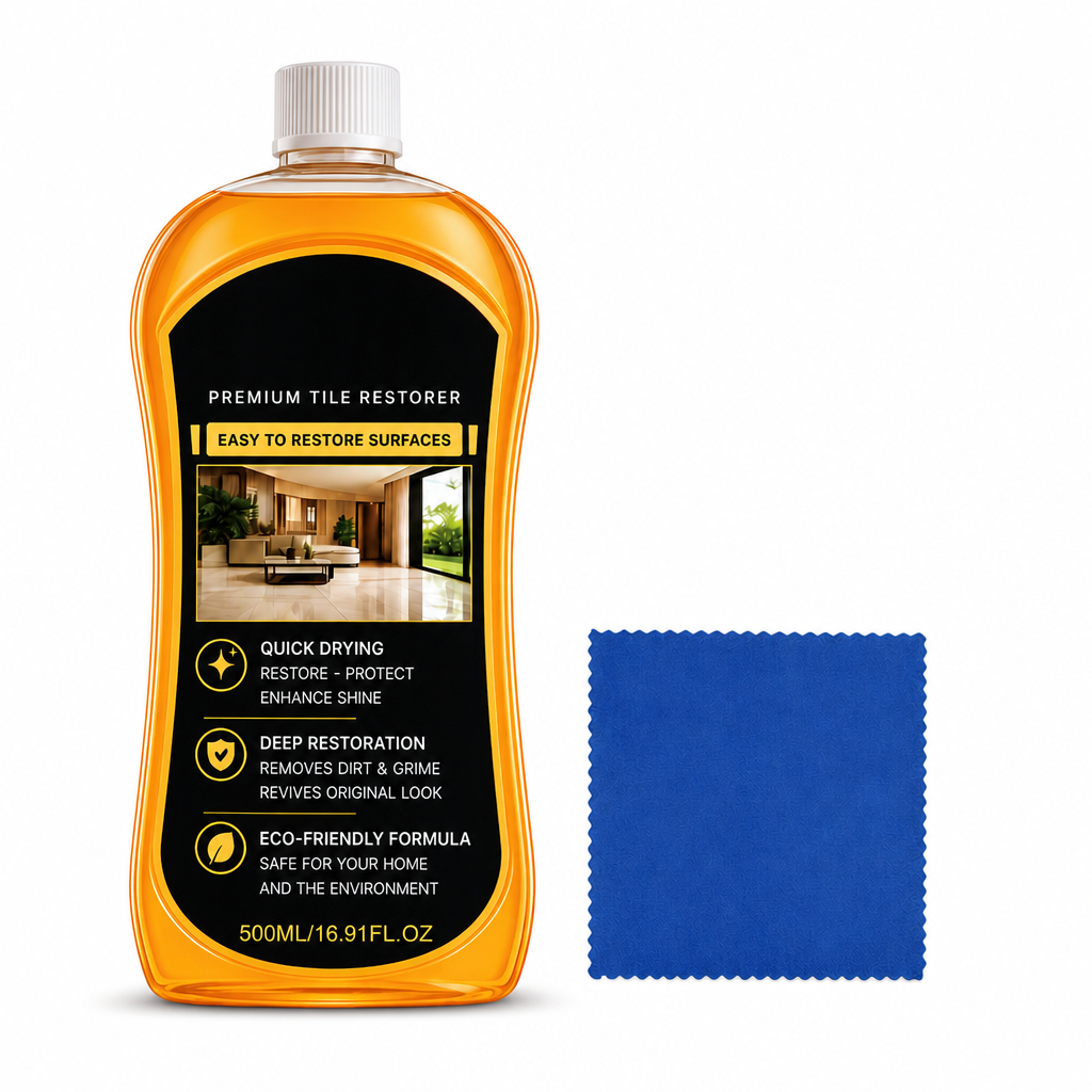Tile & Floor Restorer & Polish | Scratch Repair Deep Cleaner, High Gloss Quick-Dry Formula for Ceramic Tiles & Hard Floors