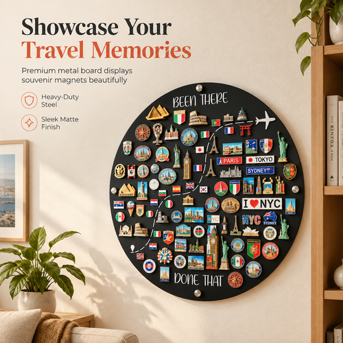 Travel Magnet Board and Souvenir Magnet Display Board for Wall Decor