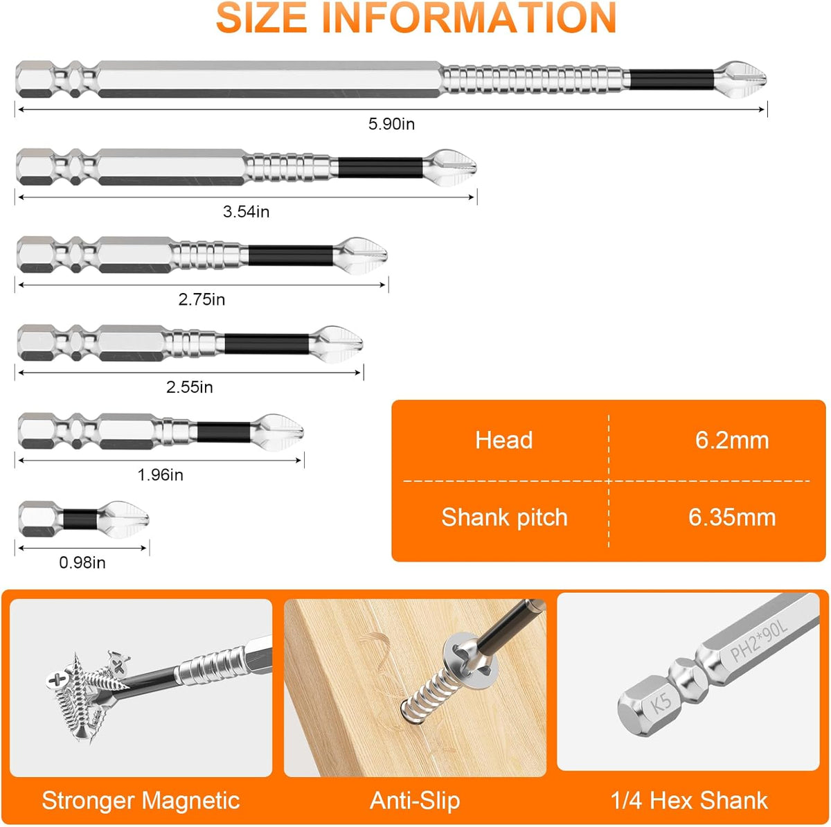 12-Piece Magnetic Impact Screwdriver Bit Set - image 5