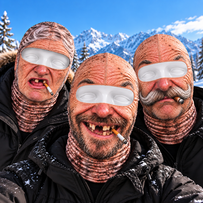 🤣 Funny Realistic Face Mask – Full Coverage Balaclava for Skiing, Snowboarding & Winter Fun