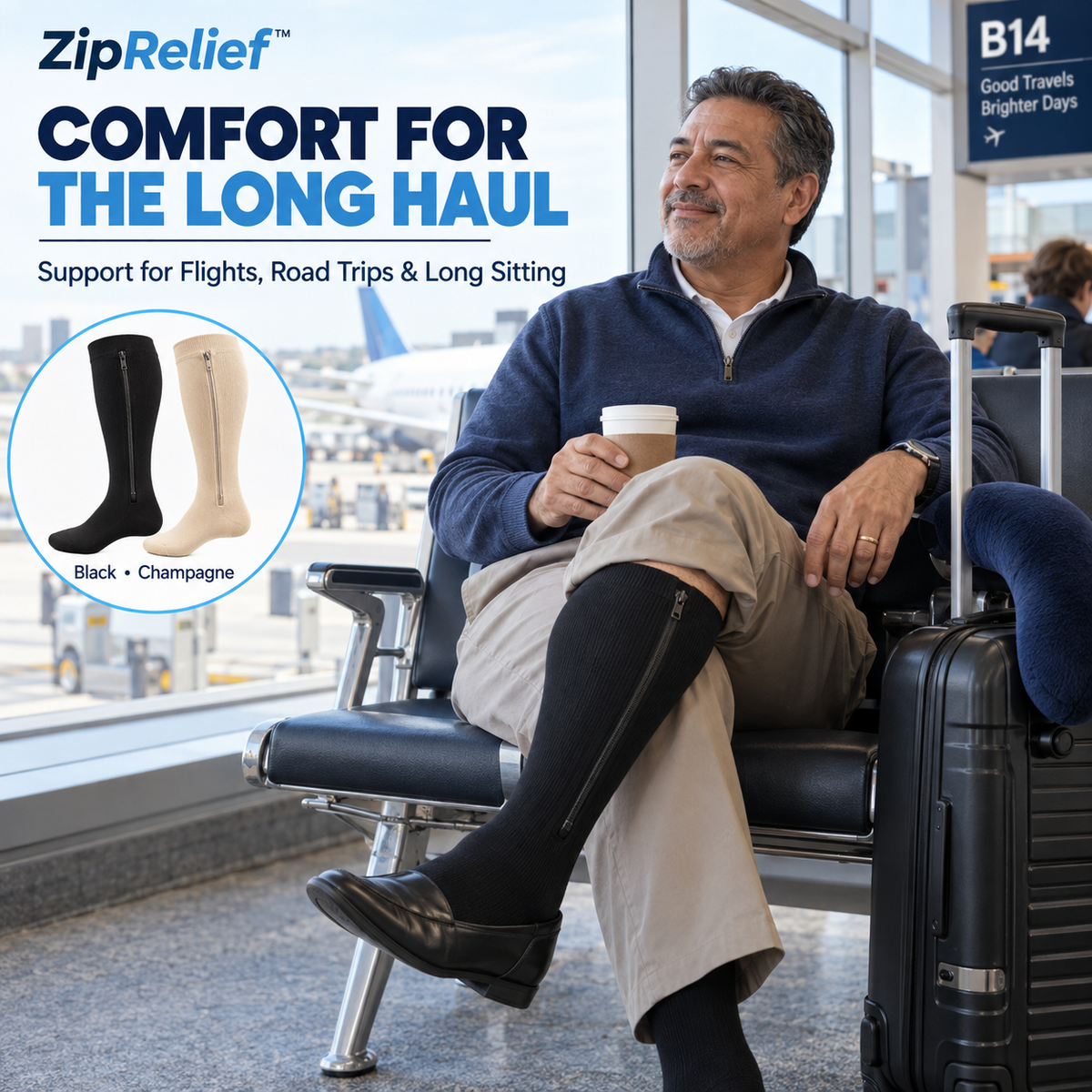 All-Day Leg Support Compression Socks – 2 Pairs