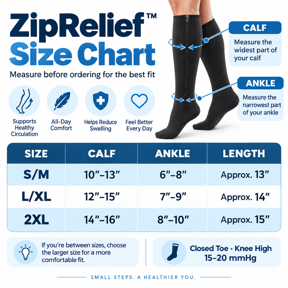 All-Day Leg Support Compression Socks – 2 Pairs